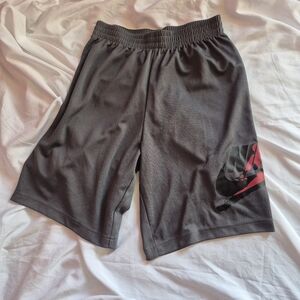 Jordan Gray Athletic Shorts with Red Accent